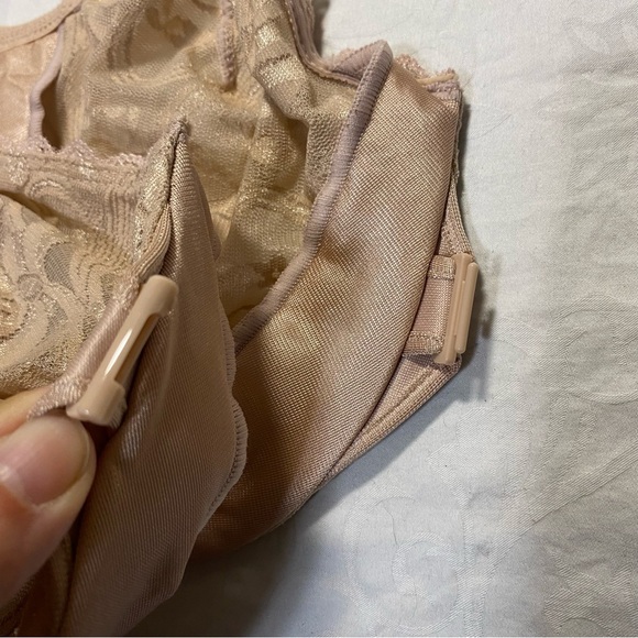 Glamorise Wonder Wire Front Closure Sheer Lace Cream Nude Demi Underwire Bra 36G - Picture 5 of 11